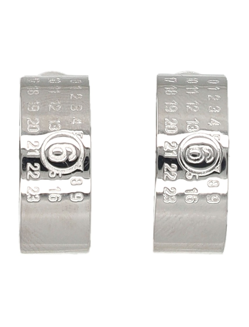 Mm6 Maison Margiela Mm6 By Maison Margiela Numeric Minimal Signature Hoop Earrings In Silver