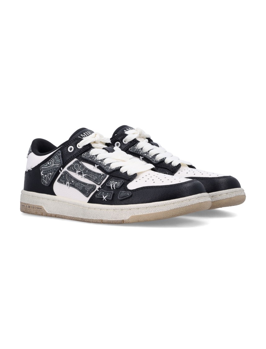 Amiri Skel Top Black Low Top Sneakers With Logo Patch On The Tongue And Logo Lettering On The Heel In Leat In Black