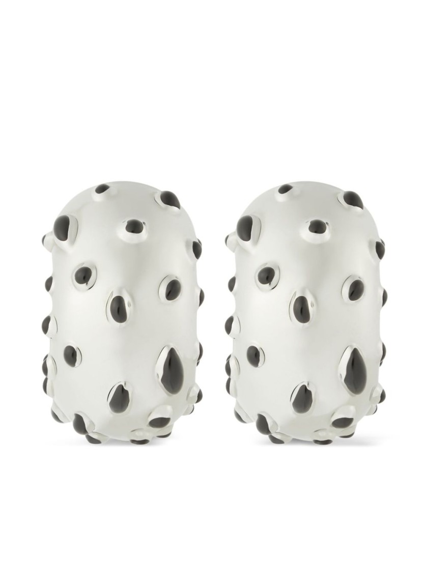 Shop Courrèges Sculptural Silver Brass Earrings