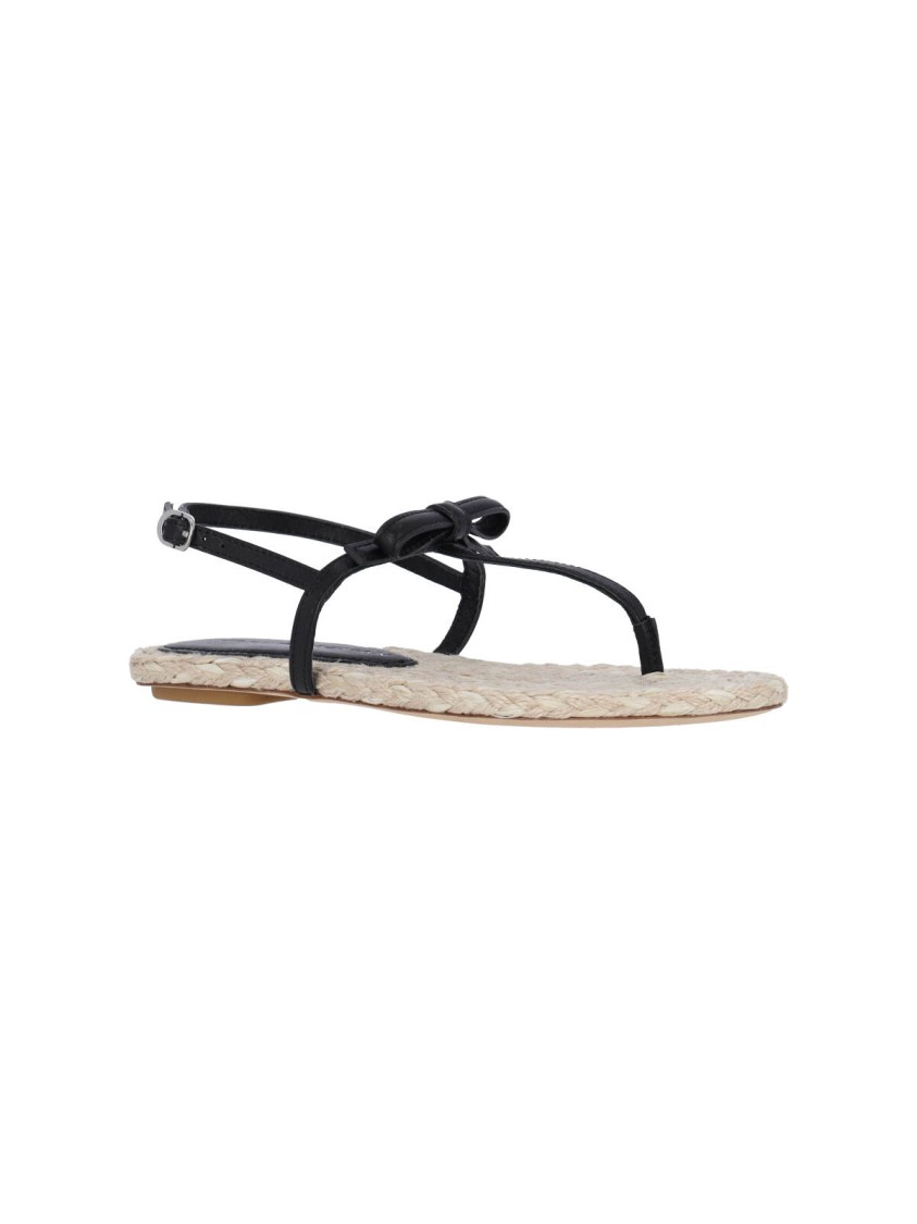 Stuart Weitzman Felicity Espadrillas Thong Sandals In Black