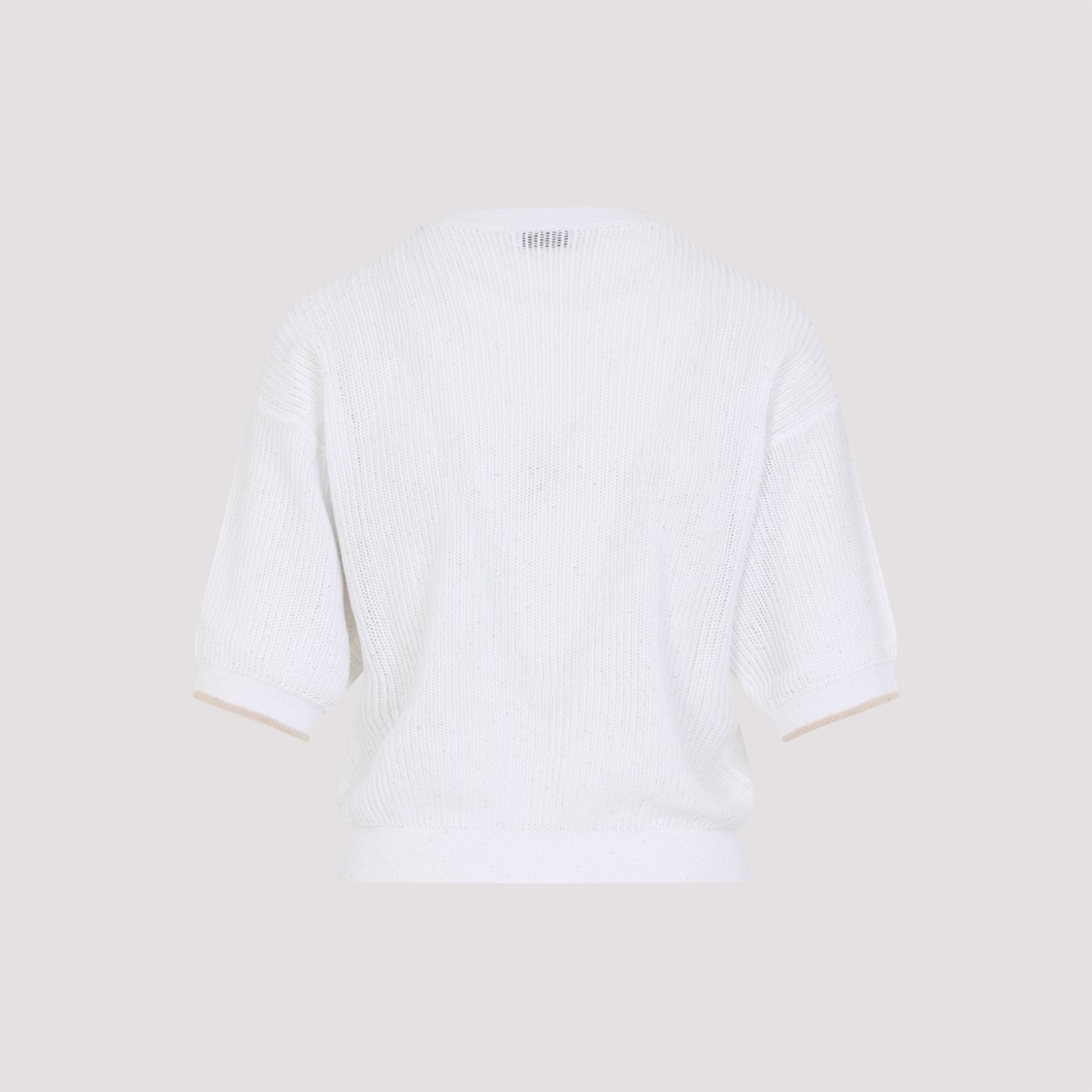 Shop Peserico Tricot White Cotton Sweater
