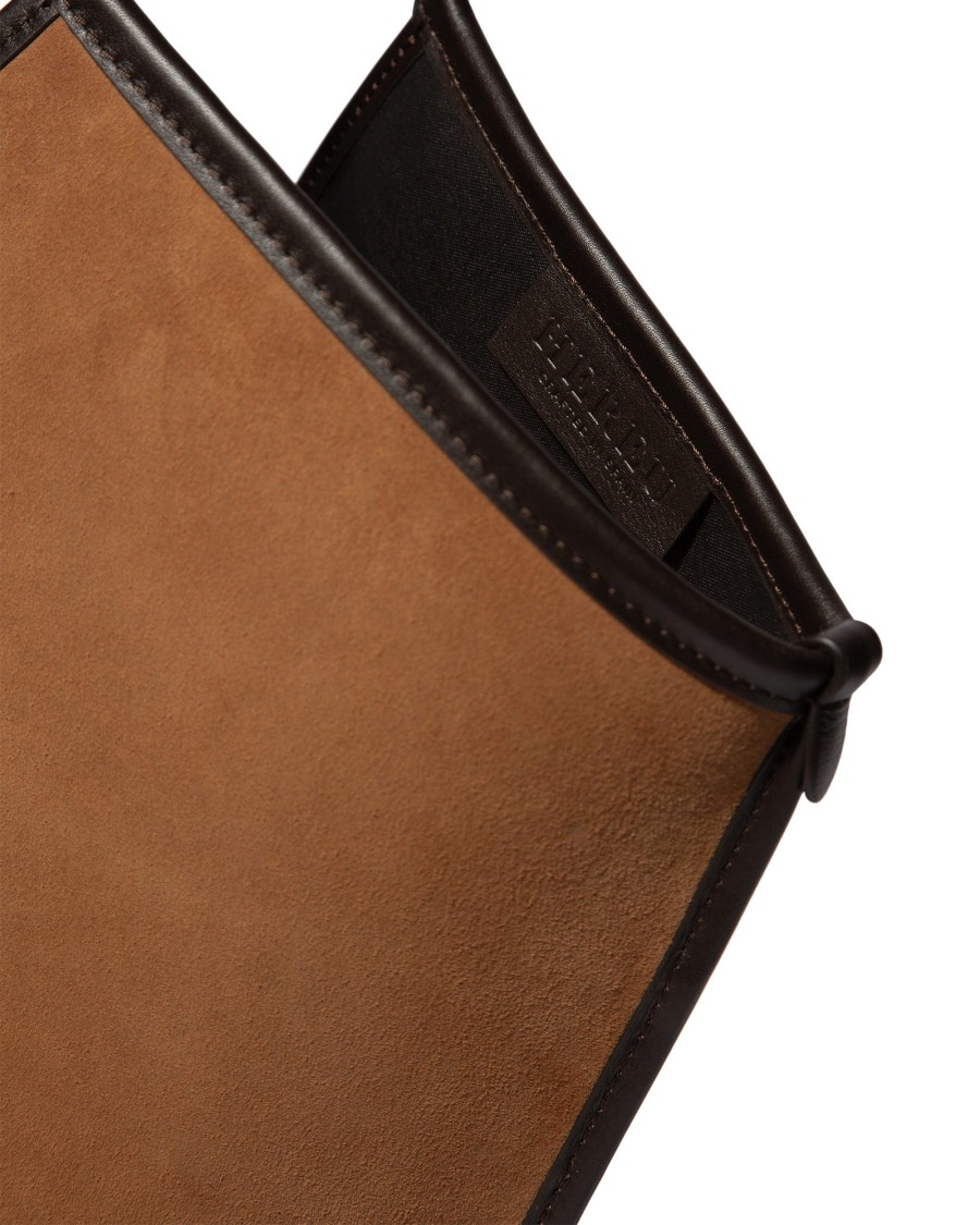 HEREU HEREU CALELLA SUEDE TOTE BAG WITH GEOMETRIC DESIGN