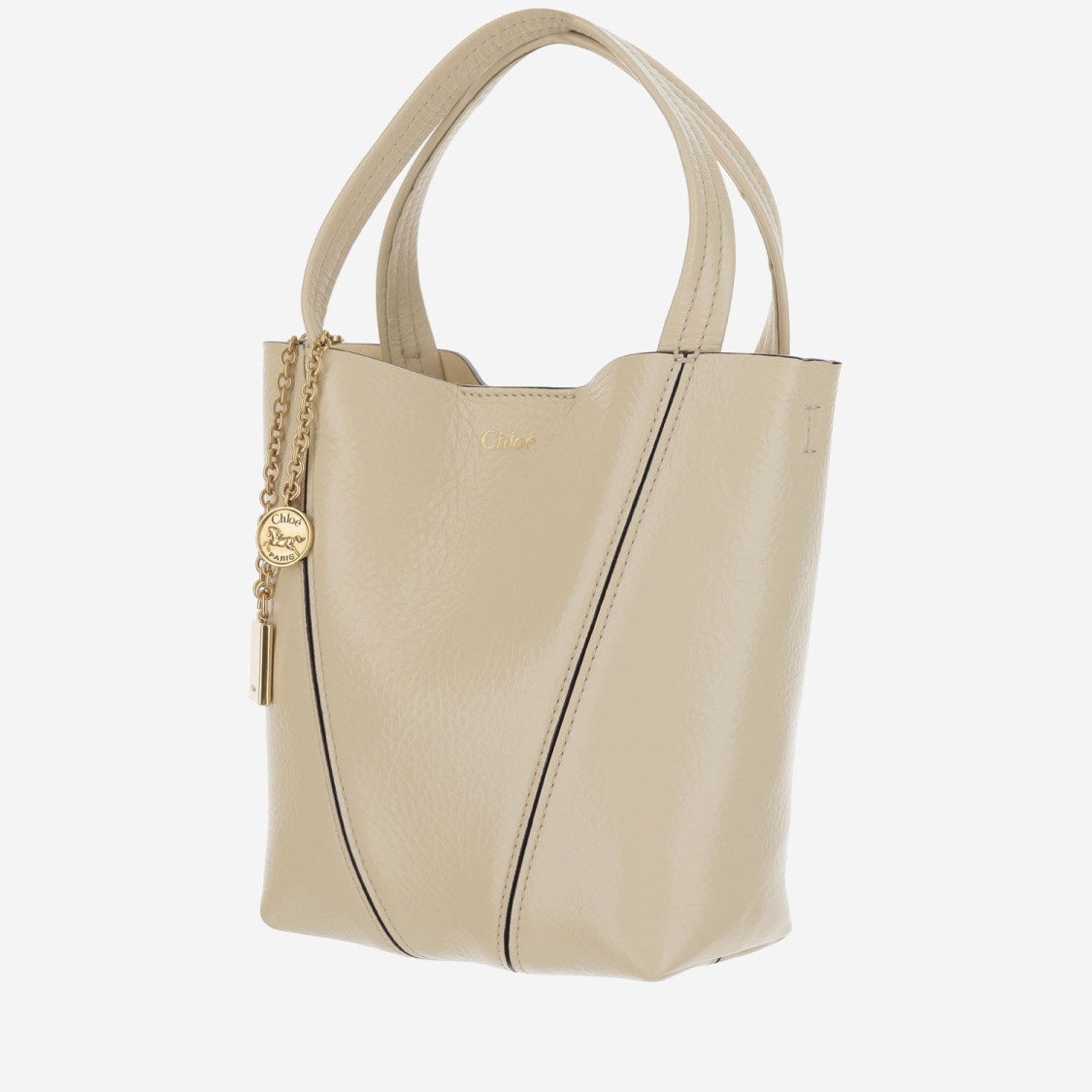 【送料関税込み】Chloe Spin Garnet Small Tote Bag Chloé Spin Garnet Leather Small Tote Bag In Neutrals | ModeSens