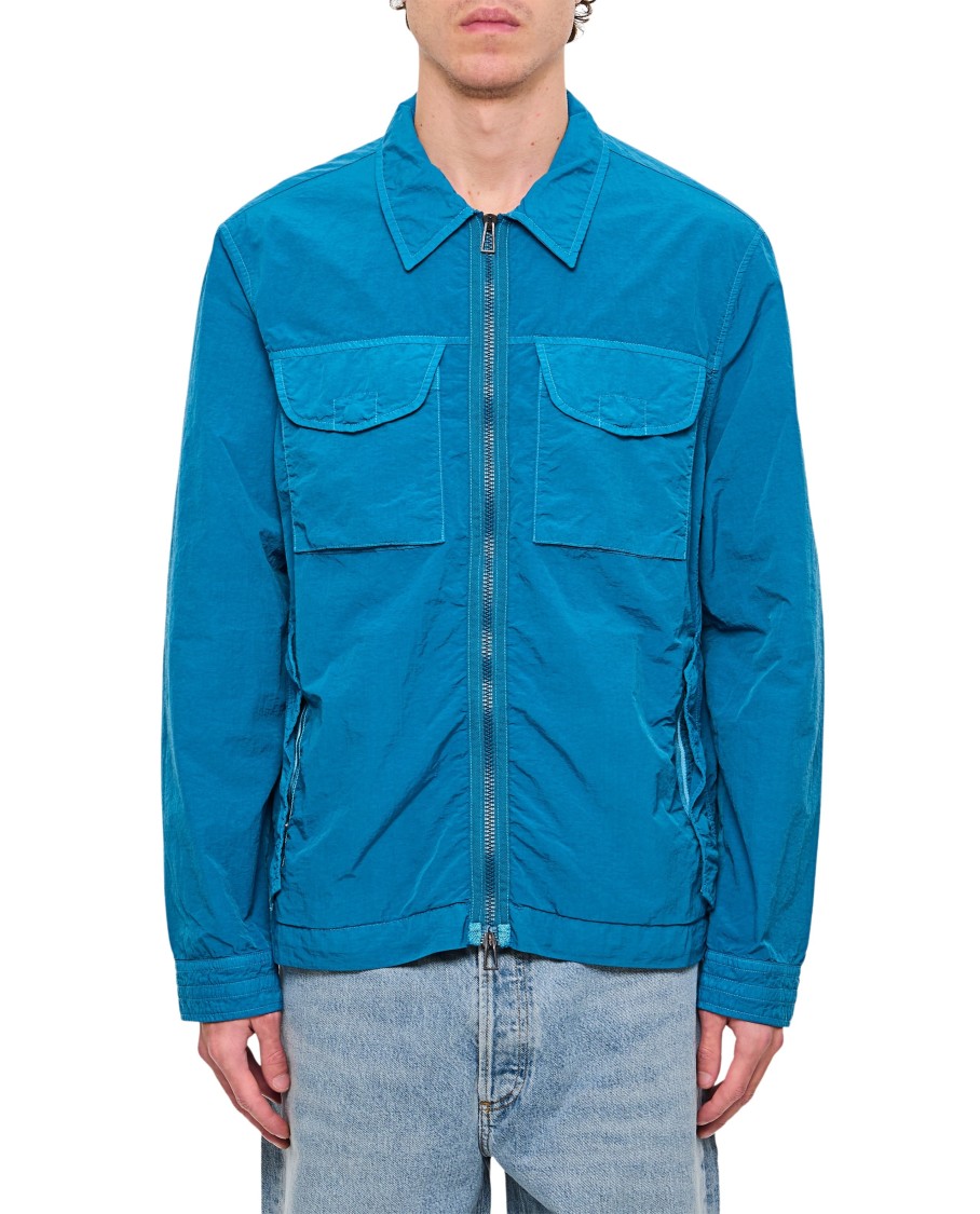 Shop Paul Smith Relaxed Fit Casual Jacket With Double Zipperclassic Collar In Blue