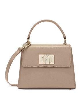 Furla Textured Leather Handbag With Twist-Lock Closure Bag