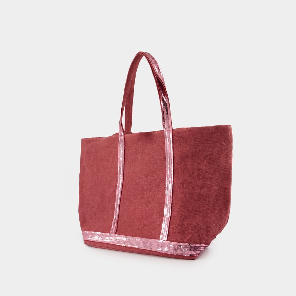 Shop Vanessa Bruno Shopping Bag L - Linen - Pink