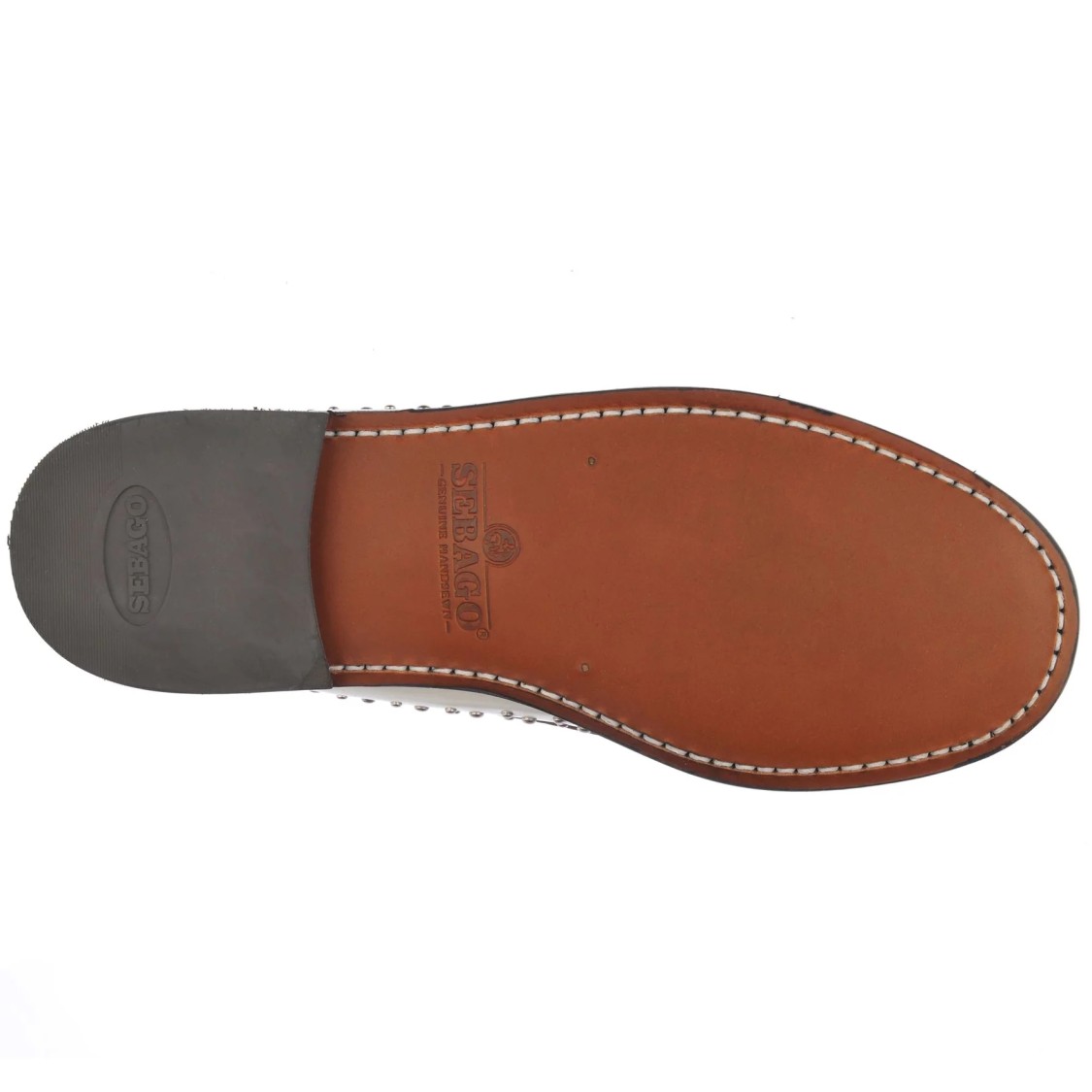 Shop Sebago Moccasin With Hand-sewn Vamp In Grey