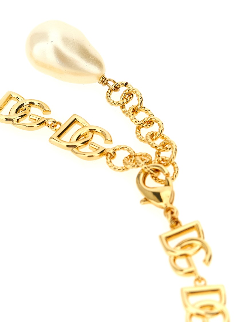 Dolce & Gabbana Multilogo Necklace In Gold
