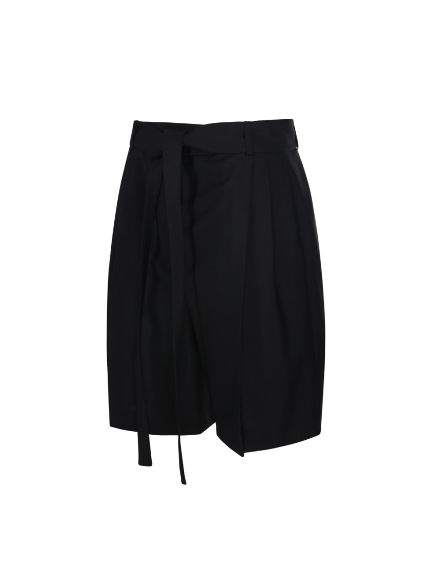 Shop Rohe Róhe Tailored Shorts With Belt In Black