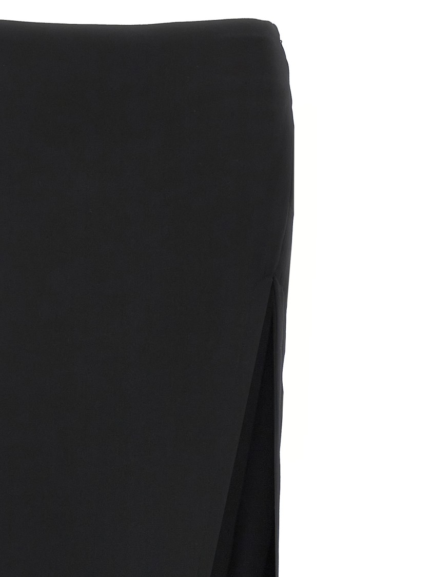 Ann Demeulemeester Black Leather Skirt In Black