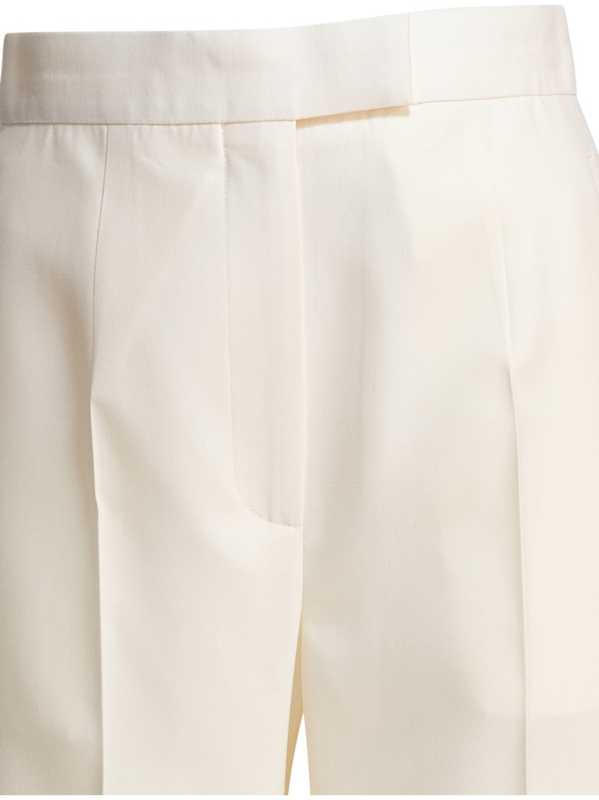 Alexander Mcqueen Tailored High-waist Trousers In Wool In Neutral