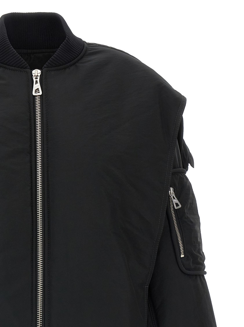 Jean Paul Gaultier Cropped Bomber With Hidden Hood Detail In Black