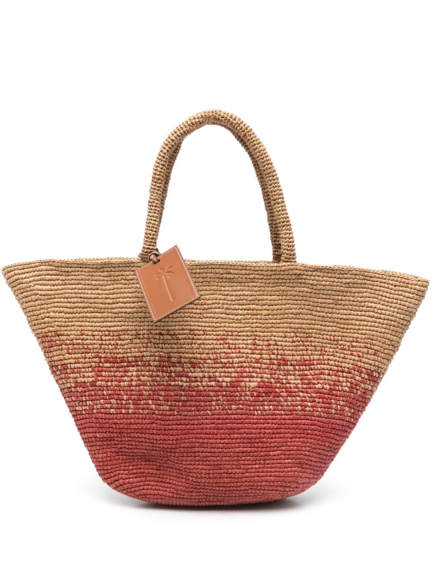 Manebi Gradient Woven Brown Bag In Brown