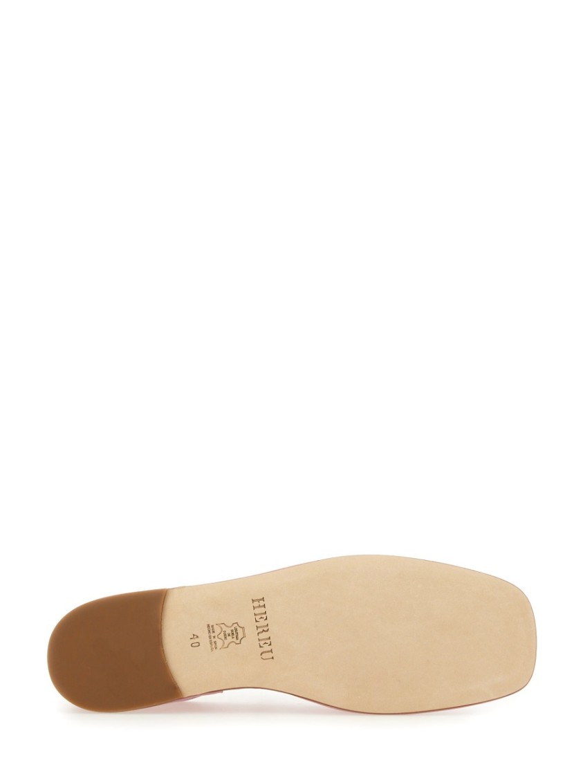 Hereu Woman Ballet Flats Pink Size 11 Leather In Pink
