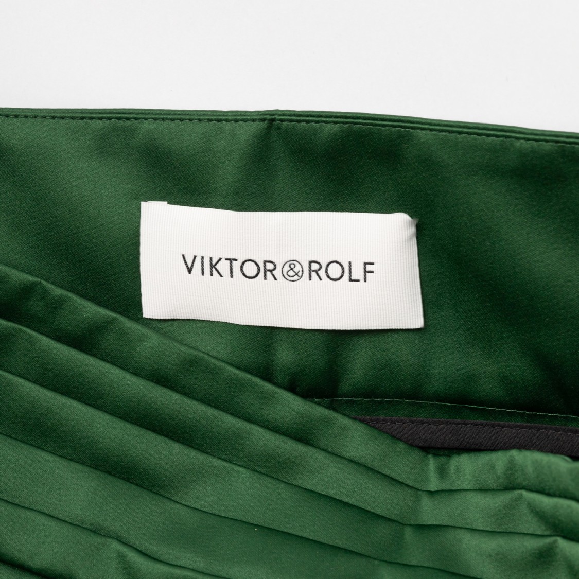 Viktor & Rolf Wide-leg Satin Finish Pants In Green