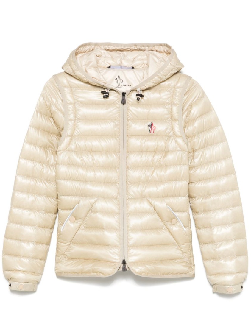 Moncler Grenoble Beige Parka With Fitted Silhouette And Hood In Neutral