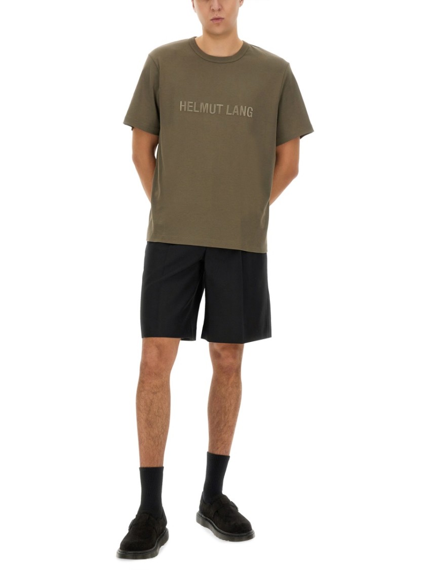 Helmut Lang Regular Fit T-shirt With Tonal Logo Embossing In Neutrals