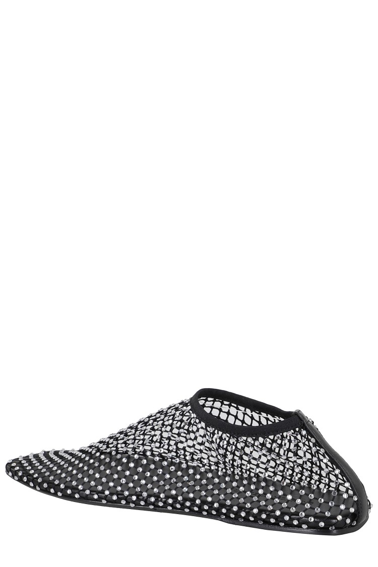 Christopher Esber Mesh Ballerina Flats With Micro Crystals Women In Black