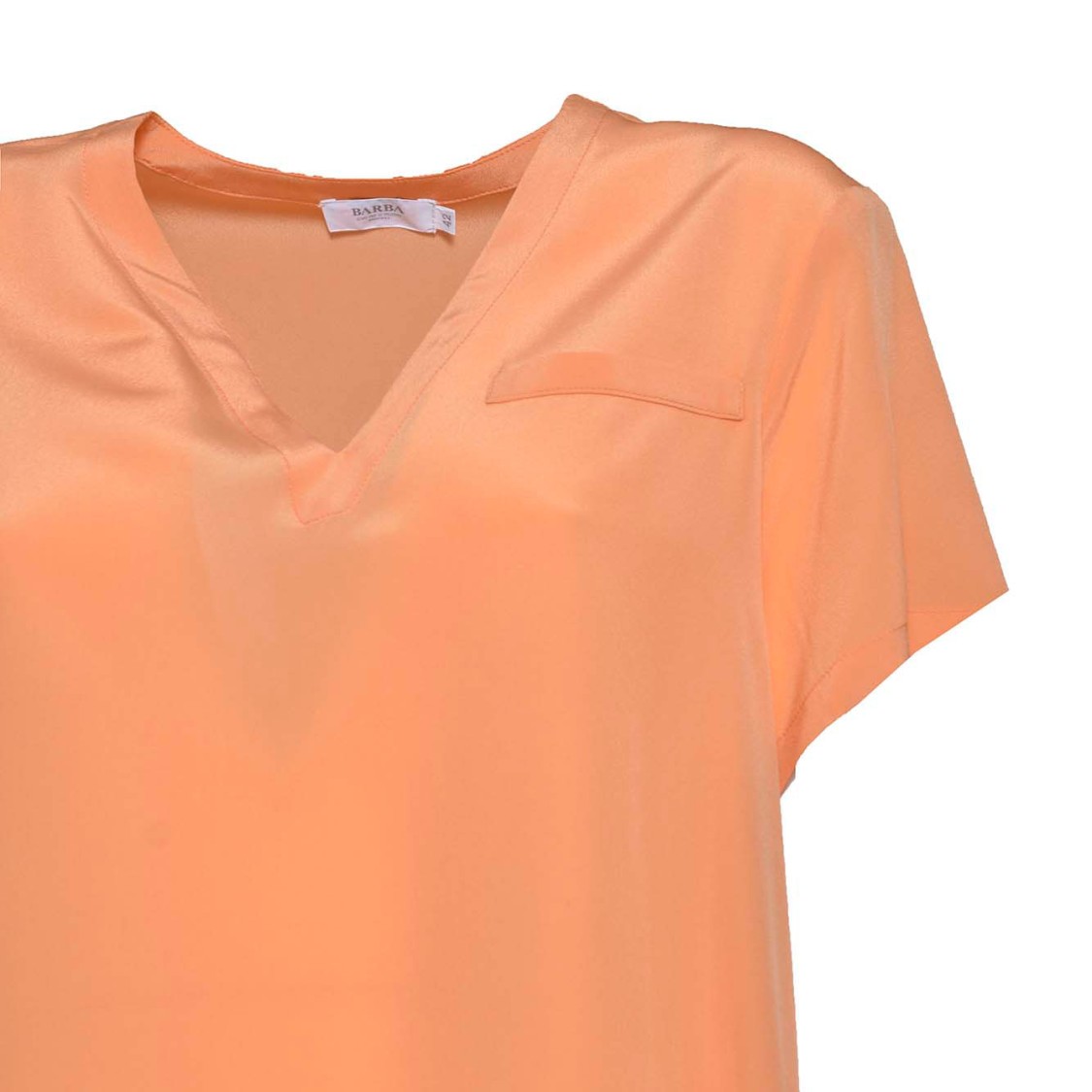 Shop Barba Napoli Barba Peach Silk V-neck Blouse