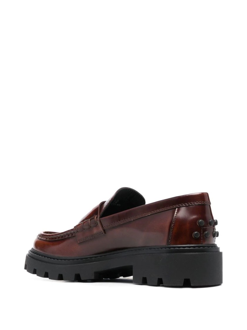 Tod's Gomma Pesante Loafers In Brown
