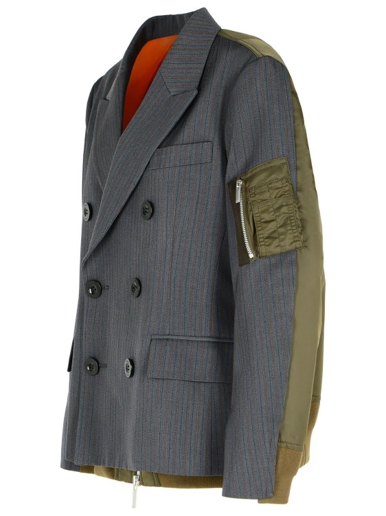 Sacai Grey Wool Blend Jacket Blazer in Grey | THE LIST