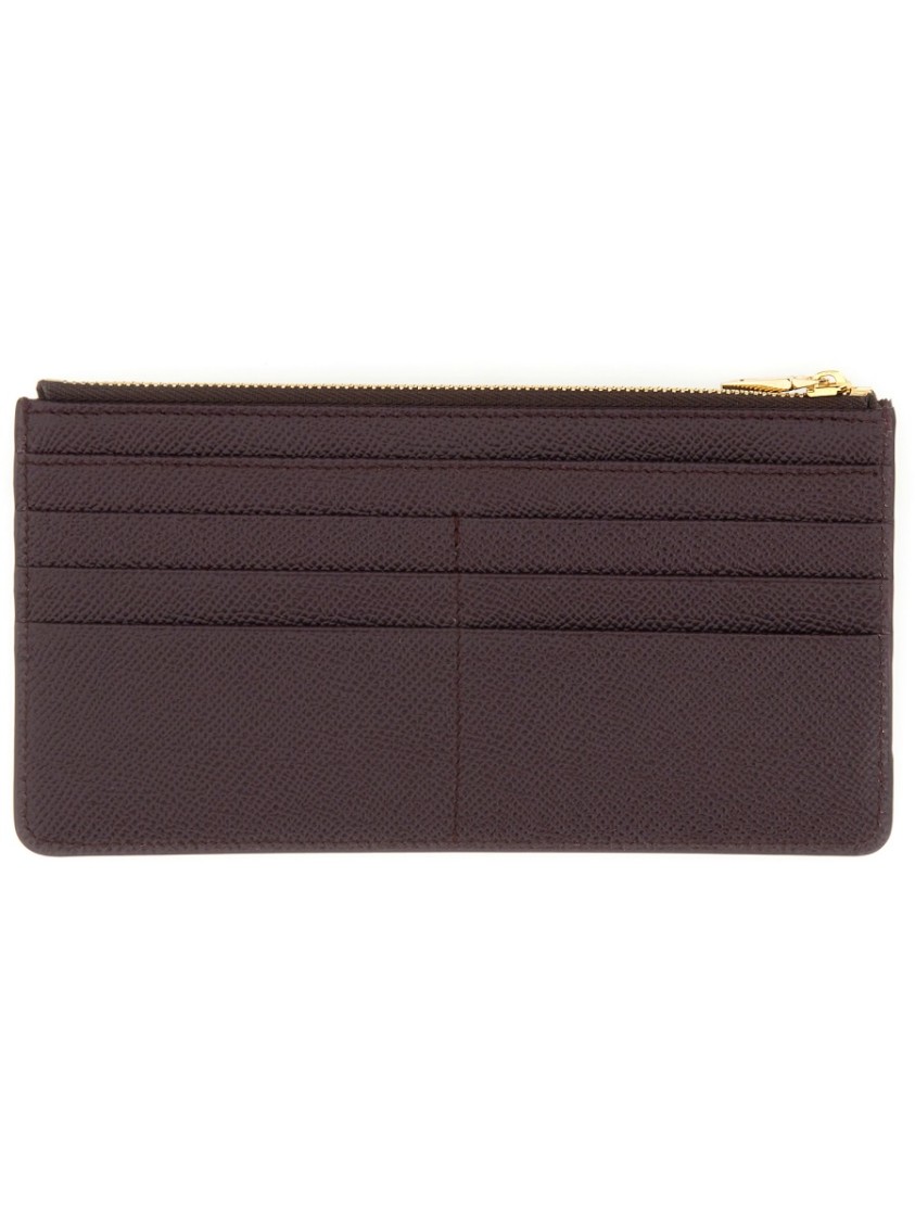 Dolce & Gabbana Big Card Holder "nameplate" In Brown