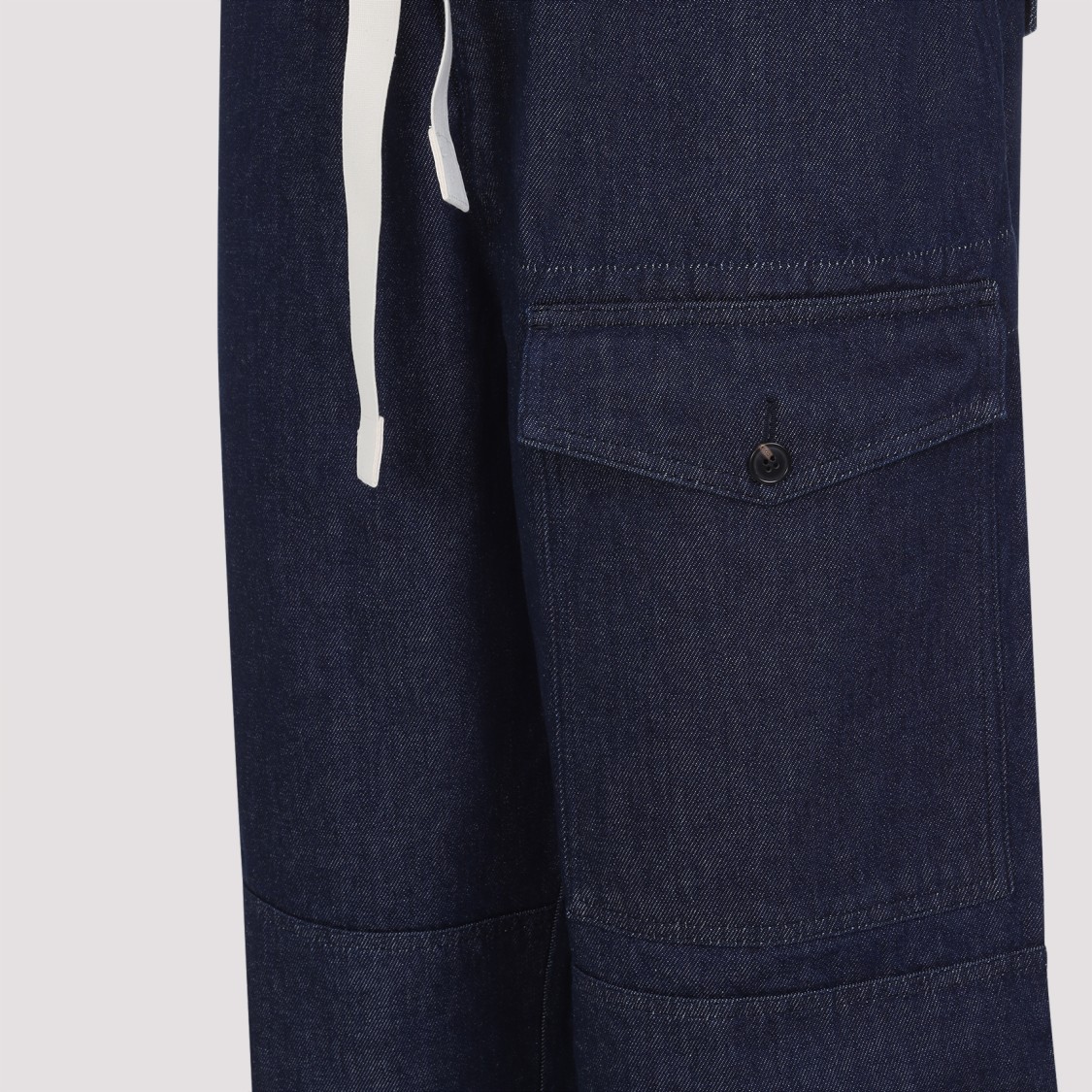 Dries Van Noten Wide Leg Wool Pant With Elastic Waistband In Blue