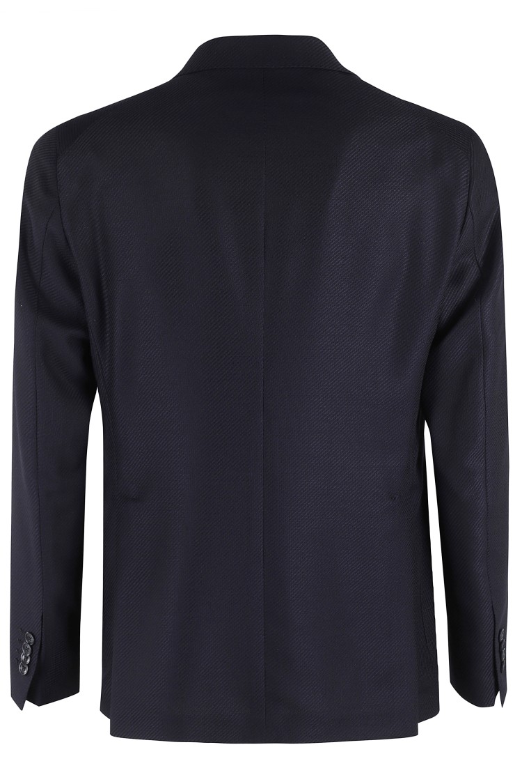 Shop Tagliatore Diagonal Wool Jacket In Blue