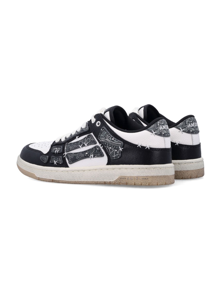 Amiri Skel Top Black Low Top Sneakers With Logo Patch On The Tongue And Logo Lettering On The Heel In Leat In Black