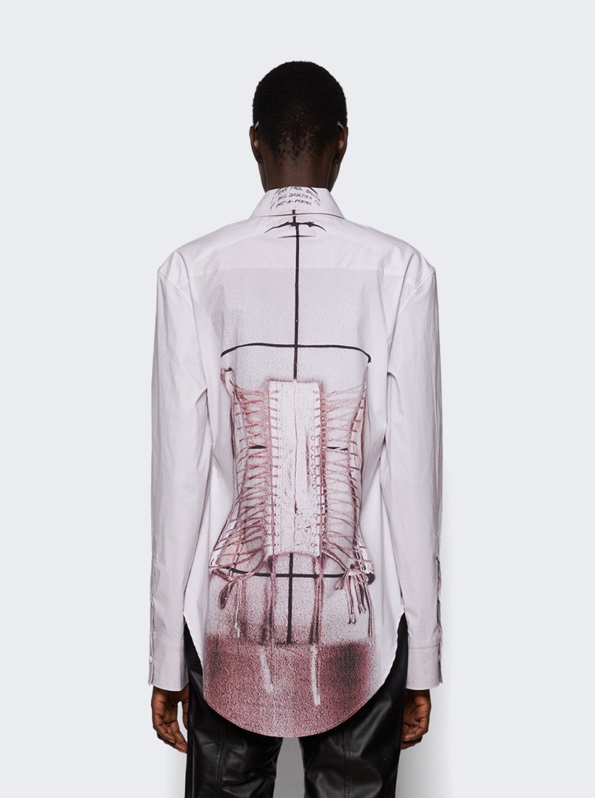 Jean Paul Gaultier Illusion Collared Graphic Print Shirt