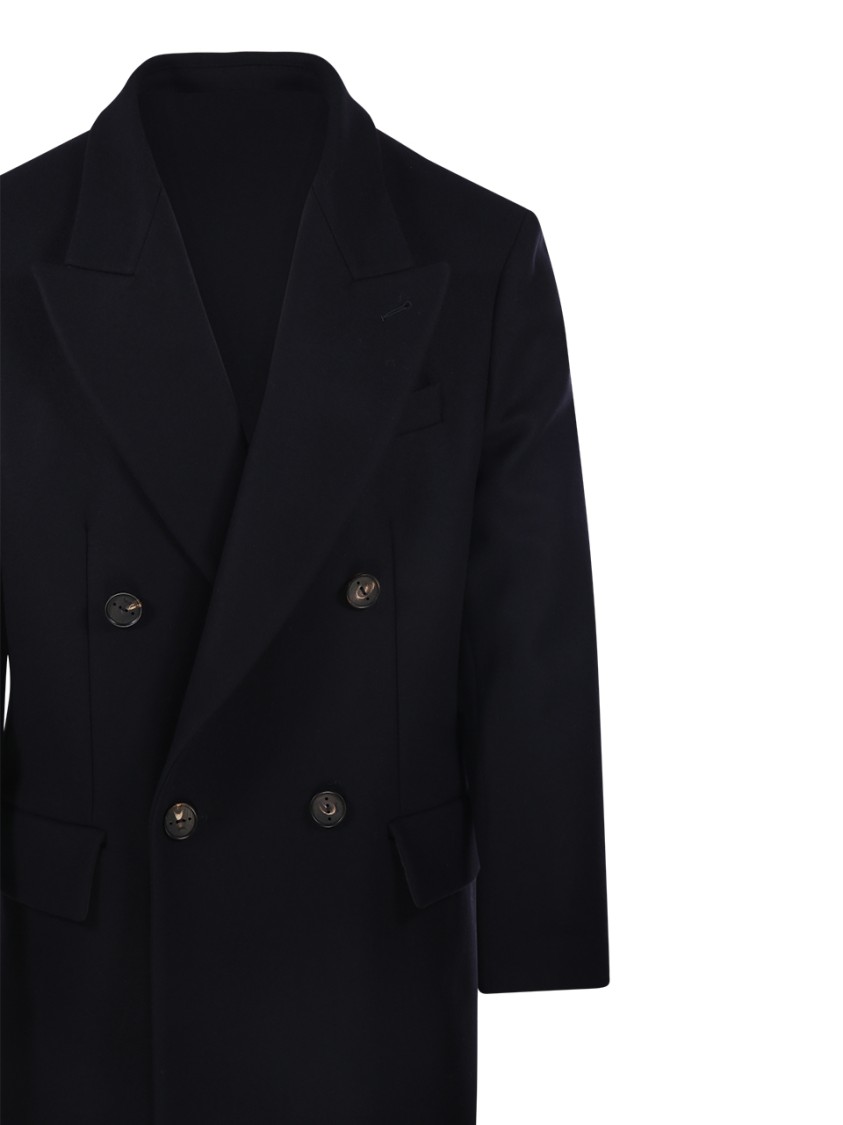 Hevo Hevò Man Coat Midnight Blue Size 40 Pure Virgin Wool Iws, Polyamide In Blue