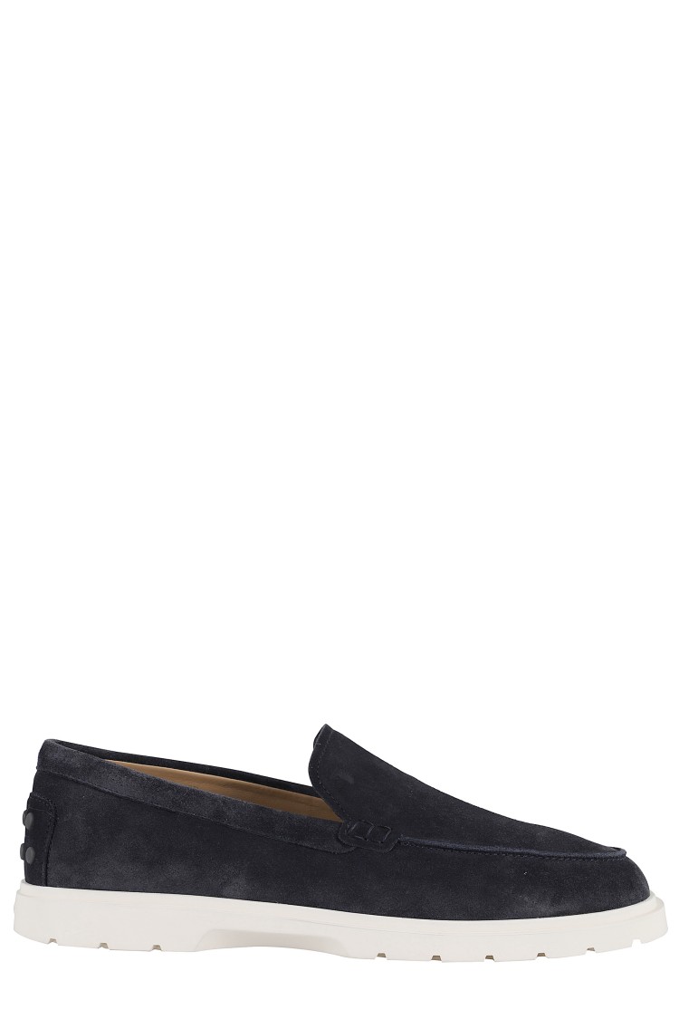 Tod's Mens Tods Ibrido Almond-toe Suede Loafers In Black