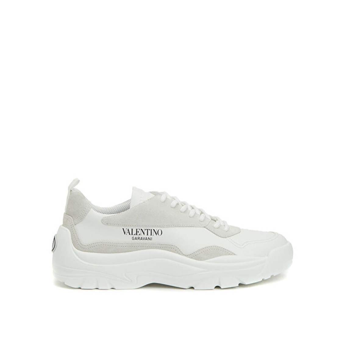 Valentino Two-tone Leather And Suede Gumboy Sneakers In White