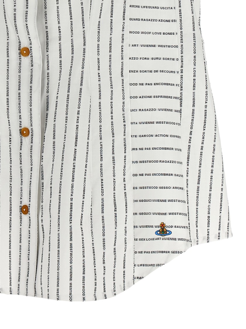 Vivienne Westwood Cotton Shirt With All-over Logo Print In White