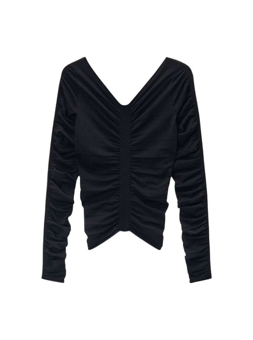 Alexander Wang Ruched Pullover In Black