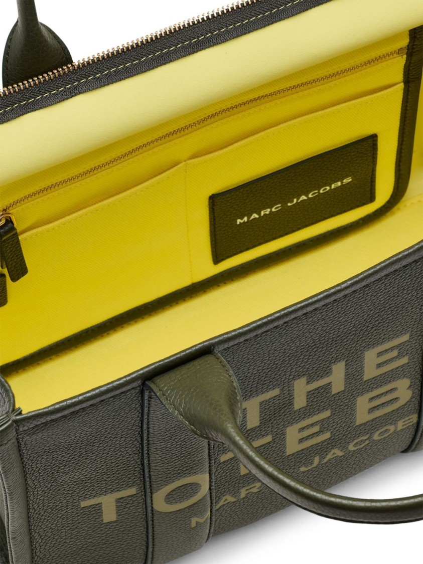 Marc Jacobs Structured Tote Bag With Dual Handles And Contrasting Interior In Green