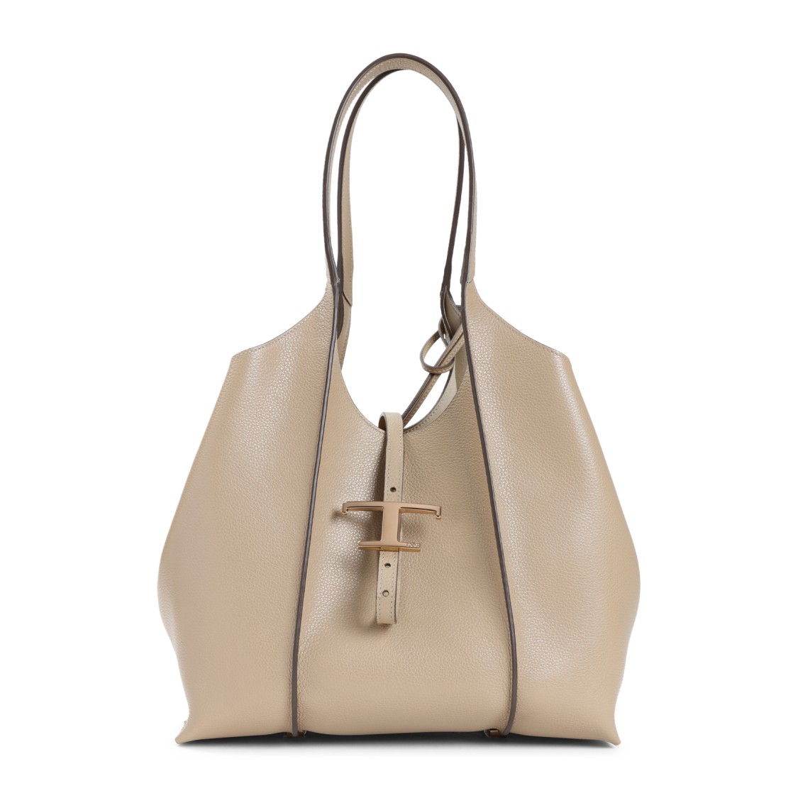 TOD'S TOD'S NATURAL GRAINED LEATHER TOTE BAG