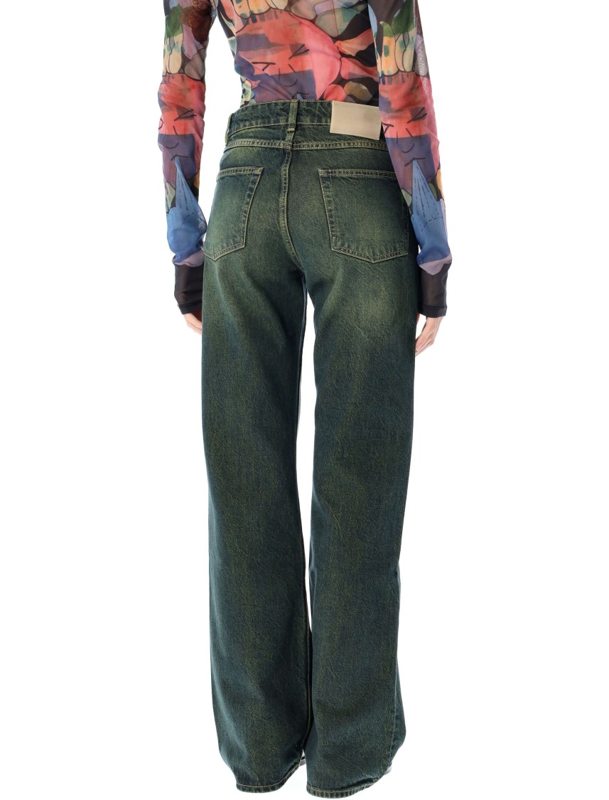 Our Legacy Women S Boot Cut Jeans Malibu Sand Wash In Green
