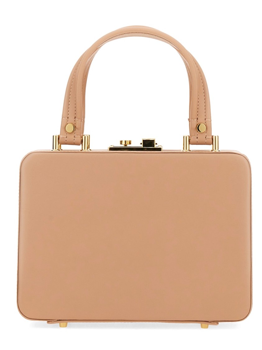 GIANVITO ROSSI GIANVITO ROSSI "VALÌ" STRUCTURED RECTANGULAR HANDBAG WITH GOLD-TONE HARDWARE