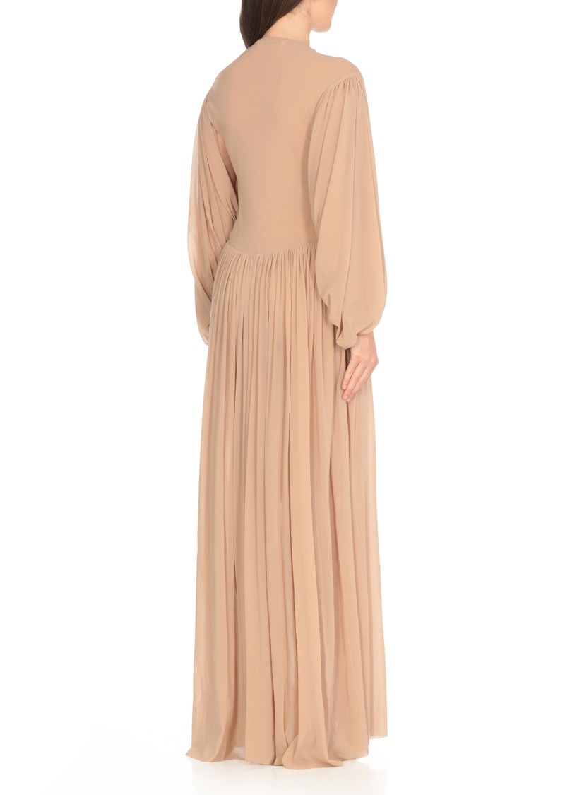 Philosophy Di Lorenzo Serafini Deep V-neck Maxi Dress With Billowy Sleeves