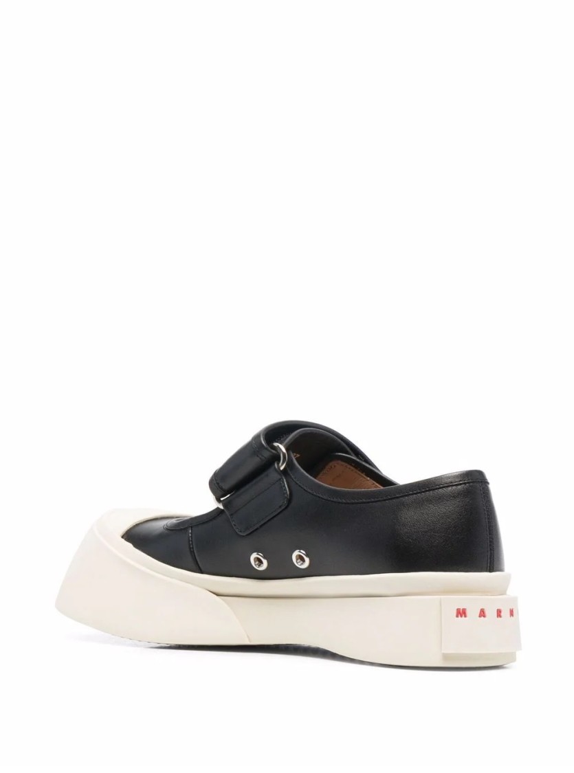 Marni Pablo Mary Jane Nappa Leather Sneakers In Black