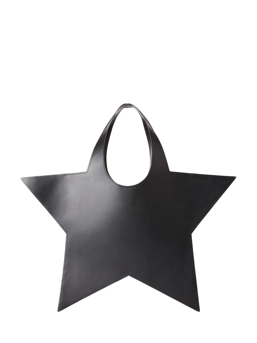 Shop Coperni Star-shaped Black Leather Tote Bag