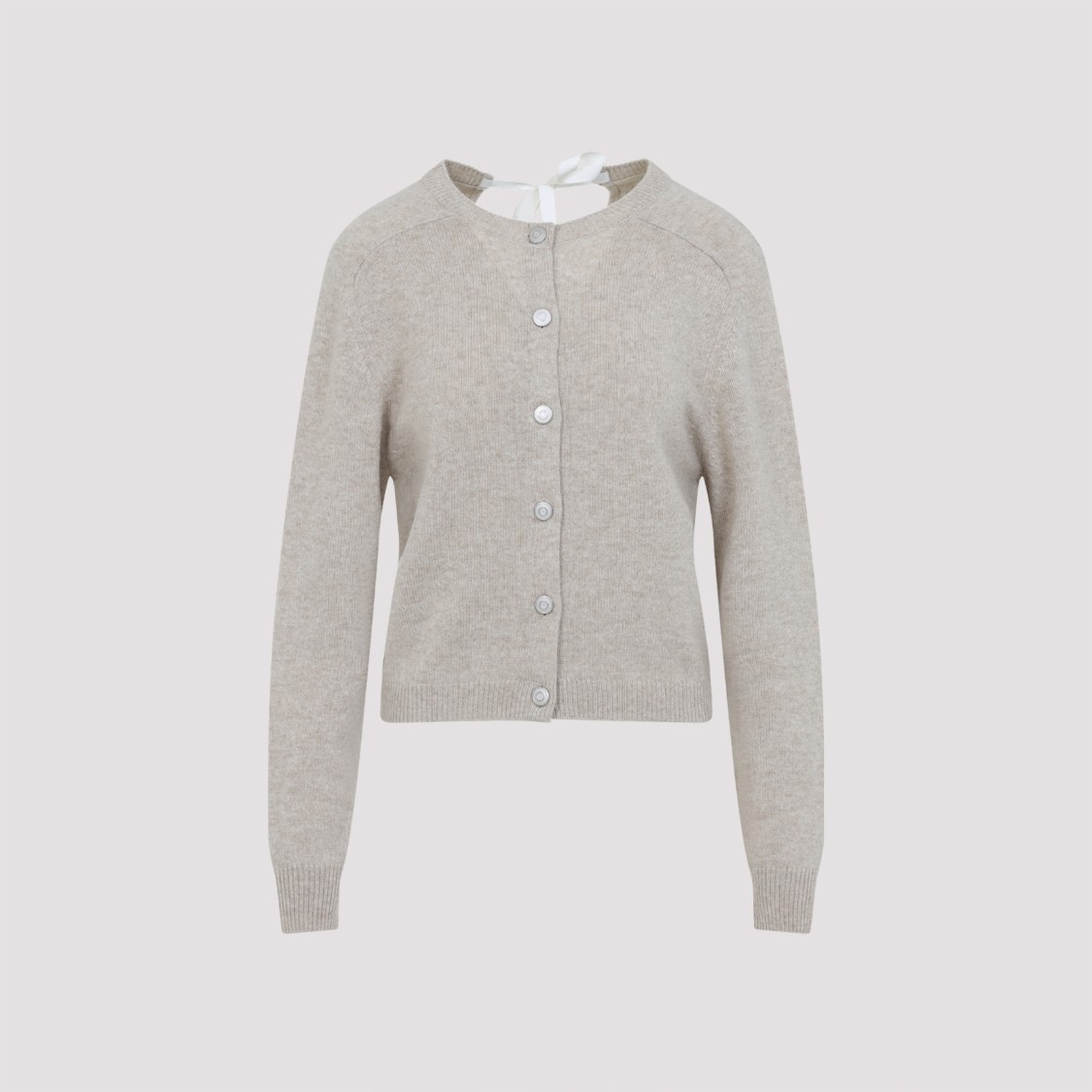 Shop Carven Cashmere Button-up Sweater With Delicate Tie Detail