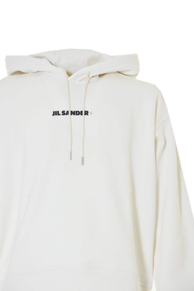 パーカー・フーディ Jil Sander Organic Cotton Hoodie With Contrasting Logo Jil Sander Organic Cotton Hoodie With Contrasting Logo In