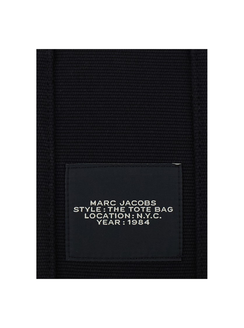 Shop Marc Jacobs Small Tote' Black Handbag With Jacquard Logo