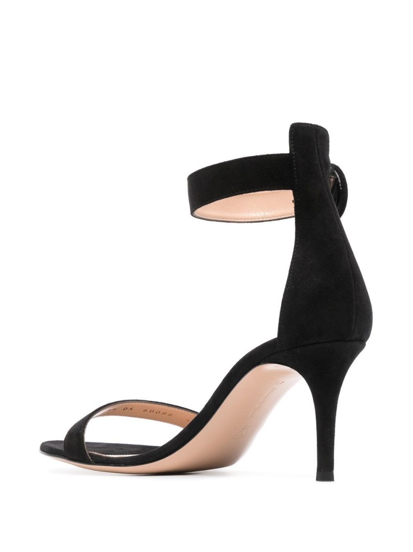 Shop Gianvito Rossi Open-toe Black Sandals With 70mm Heel