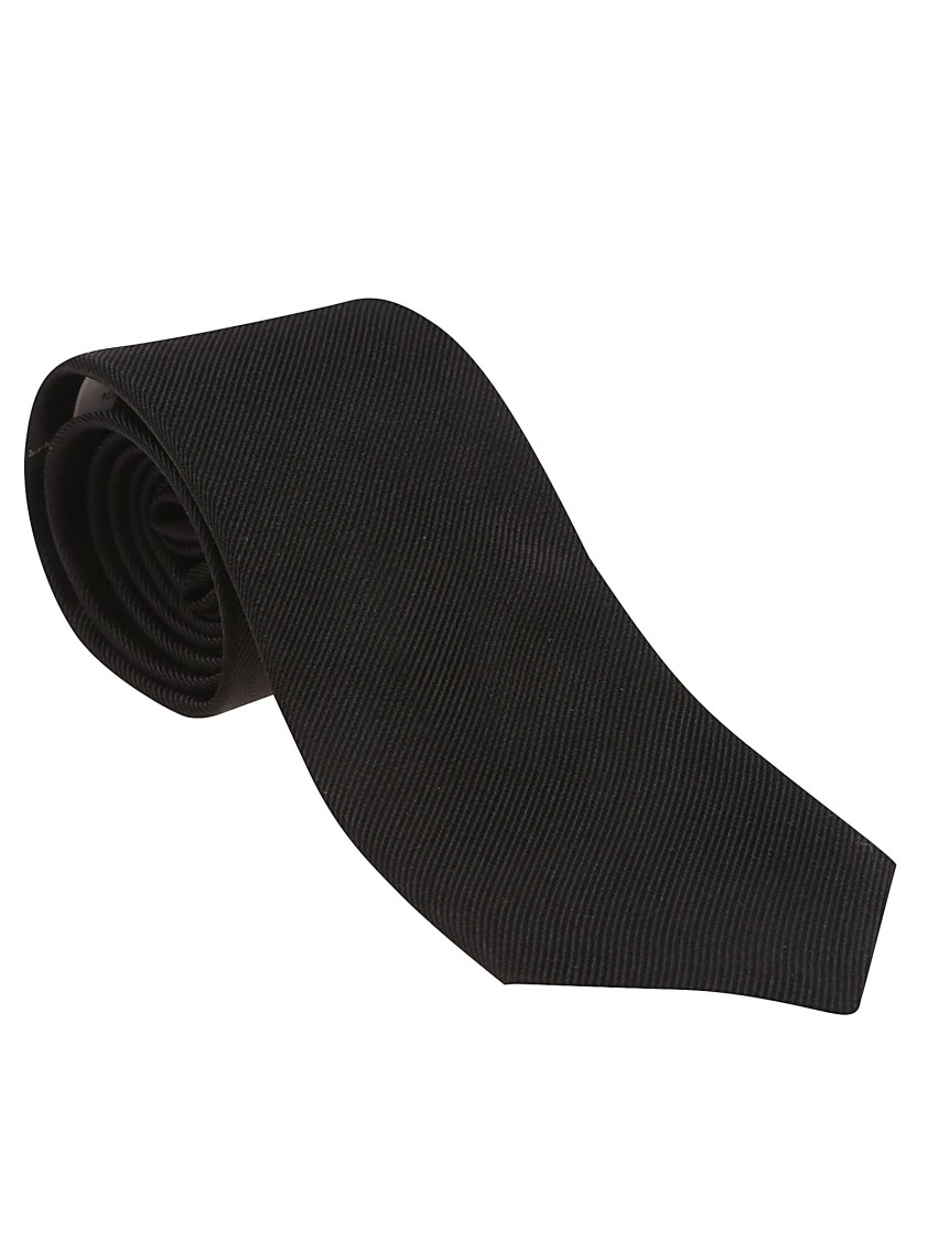 Alexander Mcqueen Black Lily Silk Tie In Black