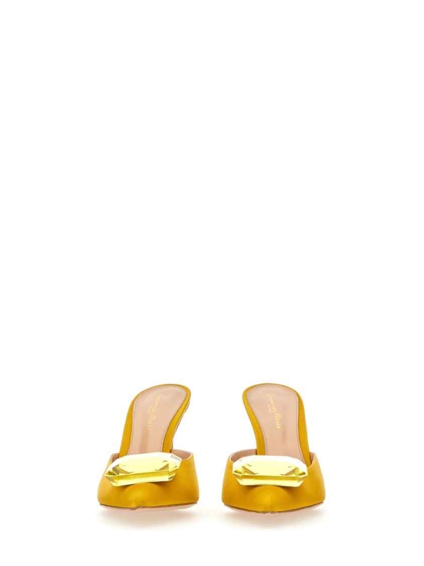 Gianvito Rossi Jaipur Mule With Jewel Embellishment In Yellow