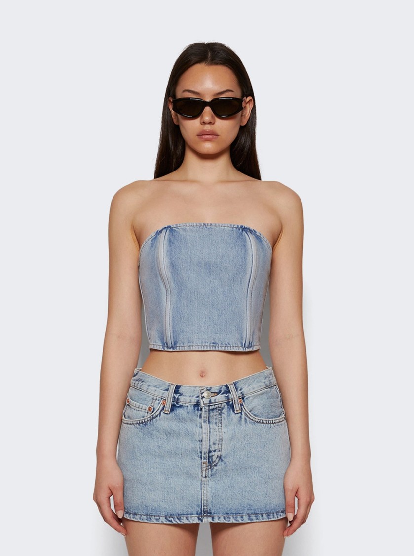 Wardrobe.nyc Denim Tube Top Blue
