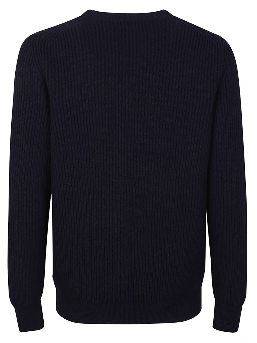 Mc George Ribbed Texture Crew Neck Sweater In Black